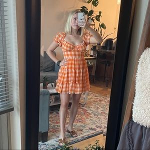 Orange gingham princess Polly dress
